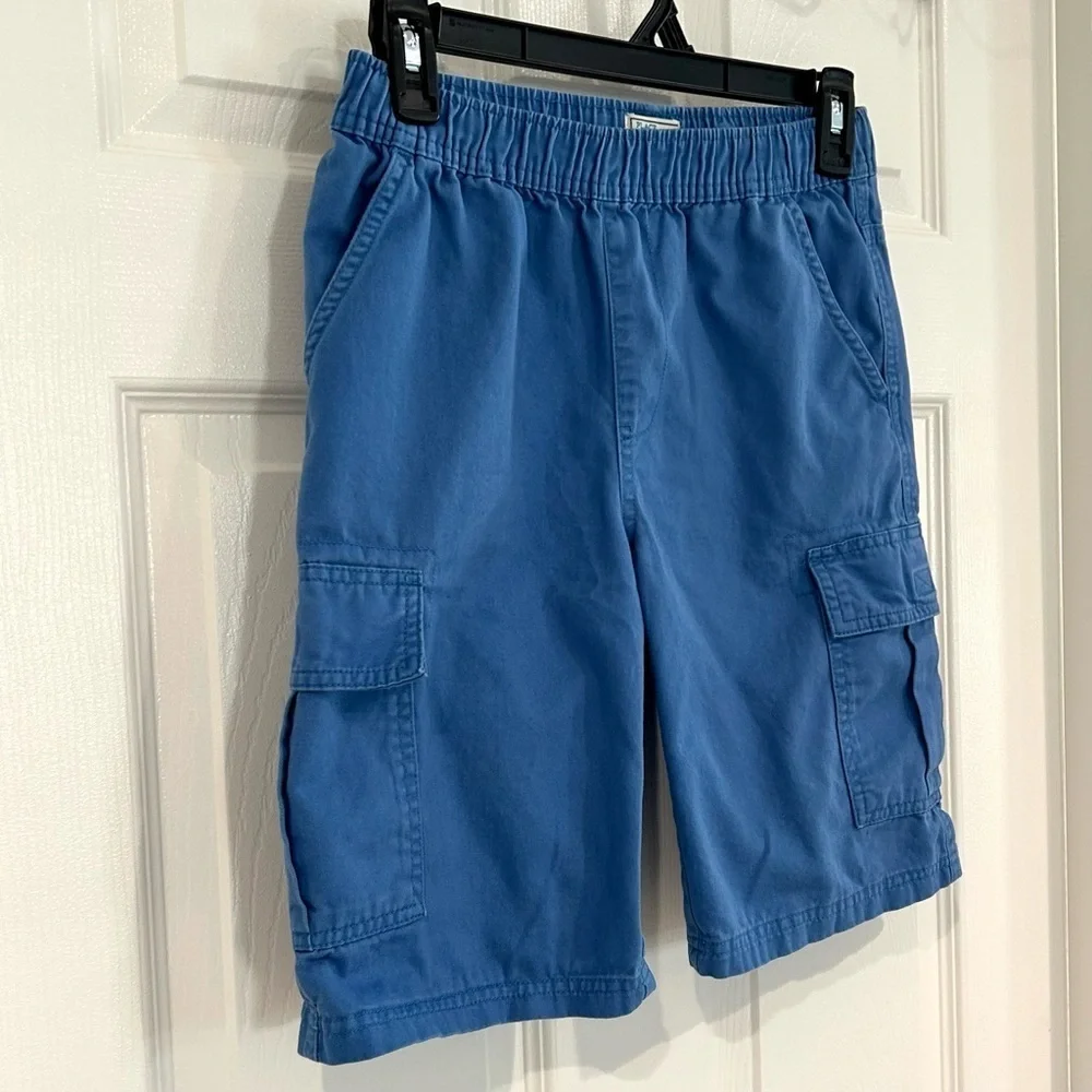 The Children's Place Boys Blue Cargo Shorts 12- Pull On Adjustable Waist Cotton